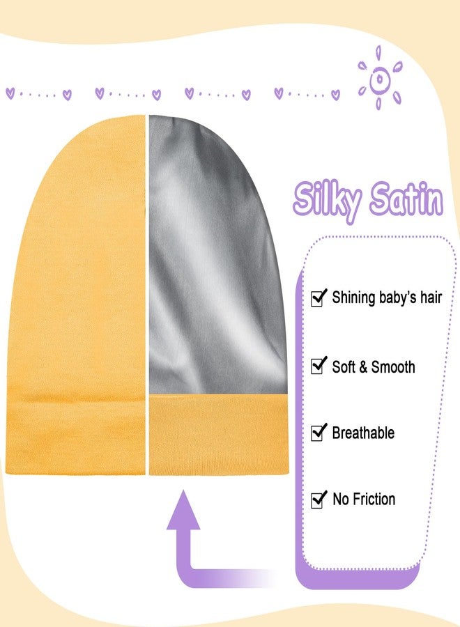 Cotwinter 6 Pcs Satin Lined Baby Newborn Hats Silk Satin Lined Beanie Toddler Hat for Hospital Infant Girls Boys 0-6 Months (Cute Color) - Image 3